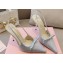 Miu Miu Heel 10.5cm Satin slingback pumps with artificial crystals 5I053E Silver 2024