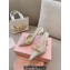 Miu Miu Heel 10.5cm Satin slingback pumps with artificial crystals 5I053E Gold 2024