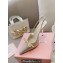 Miu Miu Heel 10.5cm Satin slingback pumps with artificial crystals 5I053E Gold 2024