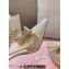 Miu Miu Heel 10.5cm Satin slingback pumps with artificial crystals 5I053E Gold 2024