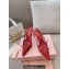 Miu Miu Heel 10.5cm Patent leather slingbacks with buckles 5I013E Red 2024