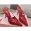 Miu Miu Heel 10.5cm Patent leather slingbacks with buckles 5I013E Red 2024