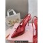 Miu Miu Heel 10.5cm Patent leather slingbacks with buckles 5I013E Red 2024
