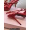 Miu Miu Heel 10.5cm Patent leather slingbacks with buckles 5I013E Red 2024