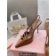 Miu Miu Heel 10.5cm Patent leather slingbacks with buckles 5I013E Brown 2024
