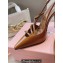 Miu Miu Heel 10.5cm Patent leather slingbacks with buckles 5I013E Brown 2024