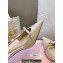 Miu Miu Heel 5.5cm Patent leather slingbacks with bow Beige 2024