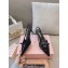 Miu Miu Heel 5.5cm Patent leather slingbacks with bow Black 2024
