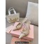 Miu Miu Heel 10.5cm Patent leather slingbacks with bow Beige 2024
