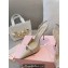 Miu Miu Heel 10.5cm Patent leather slingbacks with bow Beige 2024