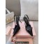 Miu Miu Heel 10.5cm Patent leather slingbacks with bow Black 2024