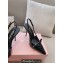 Miu Miu Heel 10.5cm Patent leather slingbacks with bow Black 2024