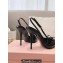 Miu Miu Heel 10.5cm Patent leather slingbacks with bow Black 2024