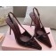 Miu Miu Heel 10.5cm Patent leather slingbacks with bow Burgundy 2024