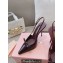 Miu Miu Heel 10.5cm Patent leather slingbacks with bow Burgundy 2024