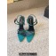 Saint Laurent Heel 10cm clara sandals in crepe satin 742236 Green 2024