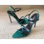 Saint Laurent Heel 10cm clara sandals in crepe satin 742236 Green 2024
