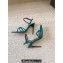 Saint Laurent Heel 10cm clara sandals in crepe satin 742236 Green 2024