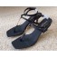 Saint Laurent Heel 6cm cassandra sandals in smooth leather 731606 Black 2024
