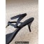 Saint Laurent Heel 6cm cassandra sandals in smooth leather 731606 Black 2024