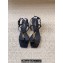 Saint Laurent Heel 6cm cassandra sandals in leather 731606 Patent Black 2024