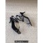 Saint Laurent Heel 6cm cassandra sandals in leather 731606 Patent Black 2024