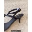 Saint Laurent Heel 6cm cassandra sandals in leather 731606 Patent Black 2024