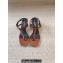 Saint Laurent Heel 6cm cassandra sandals in smooth leather 731606 Brown 2024