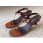 Saint Laurent Heel 6cm cassandra sandals in smooth leather 731606 Brown 2024