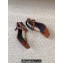 Saint Laurent Heel 6cm cassandra sandals in smooth leather 731606 Brown 2024