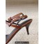 Saint Laurent Heel 6cm cassandra sandals in smooth leather 731606 Brown 2024