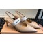 Miu Miu Heel 6.5cm Patent Leather Logo-band Slingback Pumps Beige 2024