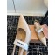 Miu Miu Heel 6.5cm Patent Leather Logo-band Slingback Pumps Beige 2024
