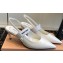 Miu Miu Heel 6.5cm Patent Leather Logo-band Slingback Pumps White 2024