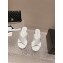 Chanel Heel 5cm/9cm Grosgrain & Strass Mules White 2024