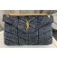 Saint Laurent puffer medium Bag in suede and denim 577475