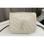 Saint Laurent Niki Chain Wallet Bag in Crinkled Vintage Leather 583103 Creamy