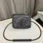 Saint Laurent Niki Chain Wallet Bag in Crinkled Vintage Leather 583103 Gray
