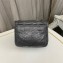 Saint Laurent Niki Chain Wallet Bag in Crinkled Vintage Leather 583103 Gray