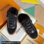 Louis Vuitton Lous Open Back Sneakers Monogram-debossed suede calf leather and shearling Black Top Quality