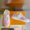 Louis Vuitton Lous Sneakers Calf leather and Monogram Denim Pink Top Quality