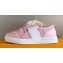 Louis Vuitton Lous Sneakers Calf leather and Monogram Denim Pink Top Quality