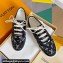 Louis Vuitton Lous Sneakers Calf leather and Monogram Denim Black Top Quality