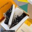 Louis Vuitton Lous Sneakers Calf leather and Monogram Denim Black Top Quality