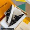 Louis Vuitton Lous Open Back Sneakers Calf leather and Monogram Denim Black Top Quality