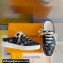 Louis Vuitton Lous Open Back Sneakers Calf leather and Monogram Denim Black Top Quality