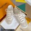 Louis Vuitton Lous Open Back Sneakers Calf leather and Monogram Denim Beige Top Quality