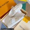 Louis Vuitton Lous Open Back Sneakers Calf leather and Monogram Denim Beige Top Quality