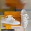 Louis Vuitton Lous Open Back Sneakers Calf leather and Monogram Denim Beige Top Quality