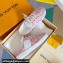 Louis Vuitton Lous Open Back Sneakers Calf leather and Monogram Denim Pink Top Quality
